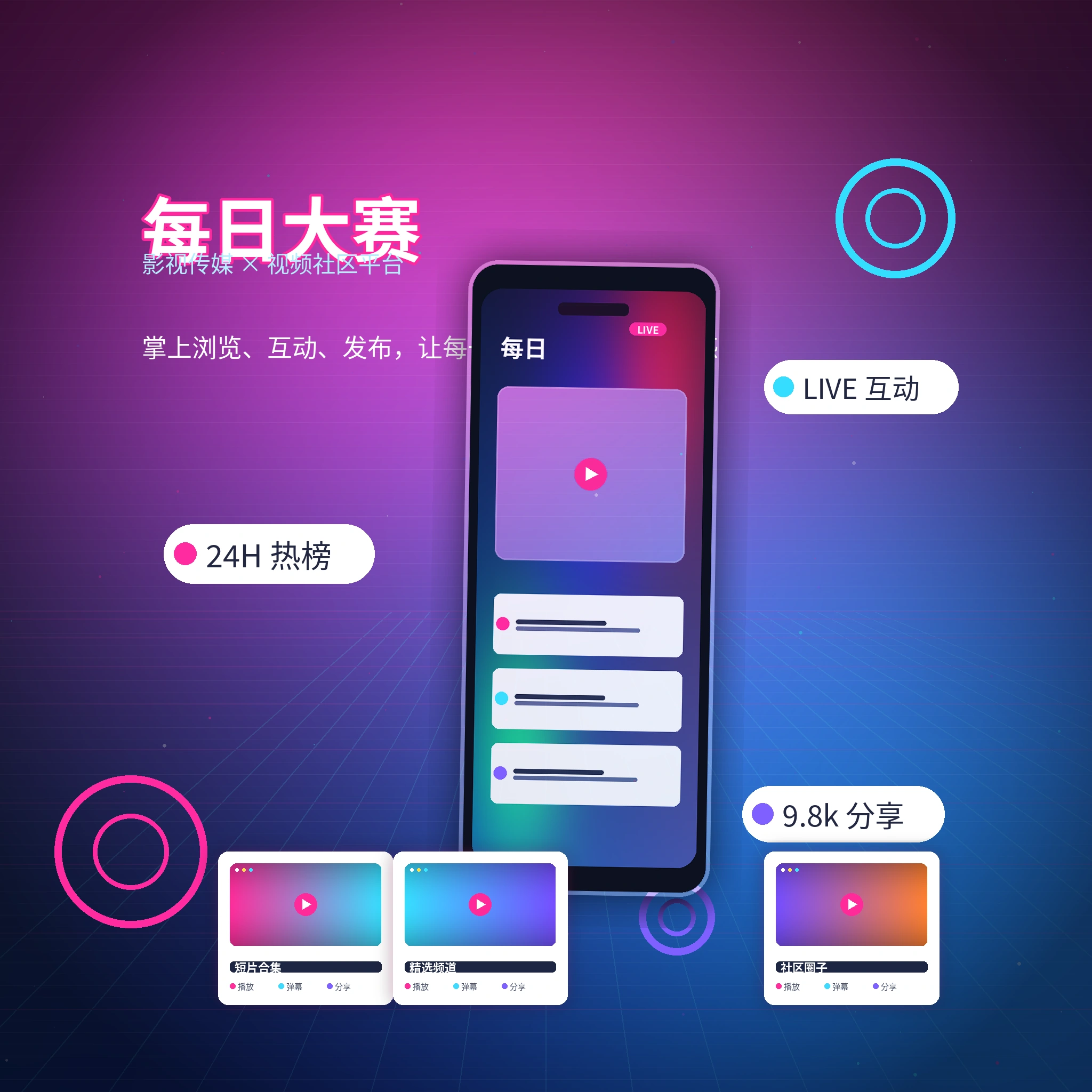 每日大赛APP影视与视频社区服务